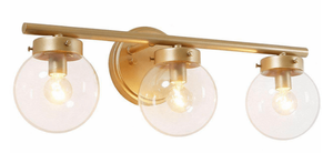 lot 2401 image: Contemporary Light Gold 3-Light Bathroom Lighting Sconce