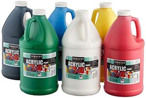 lot 6500 image: Sargent Art Acrylic Paint 12 Gallon Bottles, 6 Count