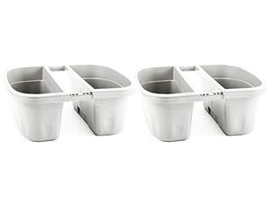lot 7011 image: Apollo Exports International AP-302322 16 Double Sided Adjustable Railing Planter, Pack of 2, White