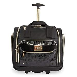lot 7019 image: BEBE Womens Danielle-Wheeled Under The Seat Carry On Bag, Black Croc, One Size