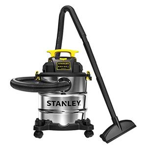 lot 7032 image: Stanley SL18116 WetDry Vacuum, 6 Gallon, 4 Horsepower, Stainless Steel Tank, 4.0 HP, Silveryellow