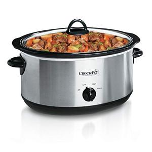 lot 7046 image: Crock-Pot 7-Quart Oval Manual Slow Cooker  Stainless Steel (SCV700-S-BR)