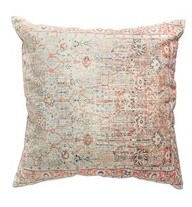 lot 7063 image: Creative Co-Op Heavily Distressed Multicolor Print Square Cotton Pillows