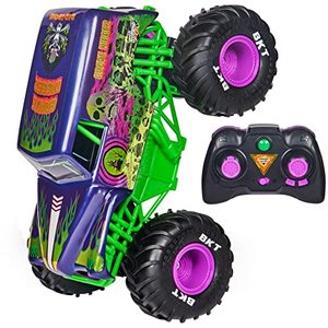 lot 7073 image: Monster Jam, Official Grave Digger Freestyle Force, Remote Control Car, Monster Truck Toys for Boys Kids and Adults, 115 Scale