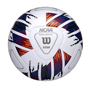 lot 7075 image: WILSON NCAA Vivido Match Soccer Ball - Size 5, WhiteOrangePurple
