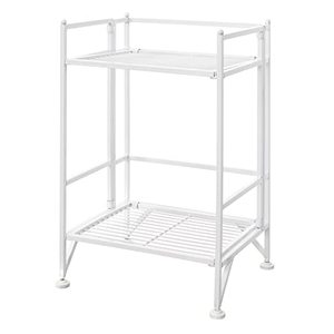 lot 7089 image: Convenience Concepts Xtra Storage 2 Tier Folding Metal Shelf, White