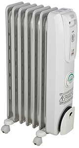 lot 7096 image: DeLonghi Comfort Temp Full Room Radiant Thermostat, 3 Heat Settings, Energy Saving, Safety Features, Nice for Home with PetsKids, 27 x 6.5 x 15.5, Light Gray