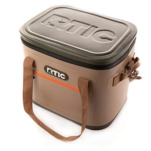 lot 7109 image: RTIC Soft Cooler 30 Can, Insulated Bag Portable Ice Chest Box for Lunch, Beach, Drink, Beverage, Travel, Camping, Picnic, Car, Trips, Floating Cooler Leak-Proof with Zipper, Tan