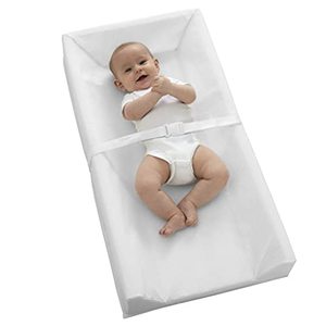 lot 7112 image: Sealy Soybean Comfort Waterproof 3-Sided Contoured Baby Diaper Changing Pad for Dresser or Changing Table - White, 32�� x 16��
