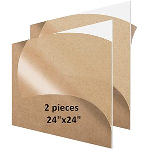 lot 7126 image: JBR999 Acrylic Sheet,Cast Acrylic Sheet 18, Clear Acrylic Plexiglass Sheet 24x24 (2 Pieces), 18 Thick Plastic Perspex Panel for Poster Frame Glass Replacement Crafts DIY Signs Display Art Protector