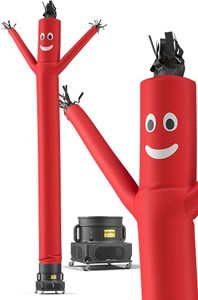 lot 7128 image: LookOurWay Air Dancers Inflatable Tube Man Set, 20 Feet Wacky Waving Inflatable Tube Guy with 1 HP Blower for Stand Out Advertising (Red)