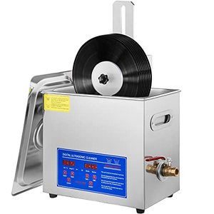 lot 7134 image: Happybuy Ultrasonic Cleaner 6L Ultrasonic Vinyl Cleaner 7-12 Inch 8 Records Ultrasonic Vinyl Cleaning Machine 180W Ultrasonic Records Cleaner with Drying Rack for Home Store