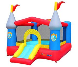 lot 7501 image: Bounceland Bounce House Castle with Basketball Hoop Inflatable Bouncer, Fun Slide, Safe Entrance Opening, UL Certified Strong Blower Included, 12 ft x 9 ft x 7 ft H