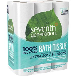 lot 7504 image: Seventh Generation 100% Recycled Bathroom Tissue, 240 Count (Pack of 48), White 48 per Carton