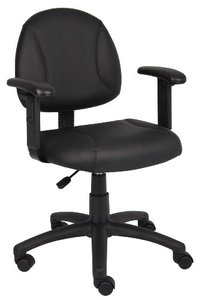 lot 7535 image: Boss Office Products Posture Task Chair with Adjustable Arms in Black, 250 (B306)