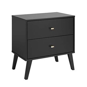 lot 7547 image: Prepac Milo 2-drawer Nightstand, Black