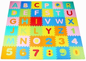 lot 7555 image: Balance From Kids Puzzle Exercise Play Mat with EVA Foam Interlocking Tiles, Alphabet (36 Tiles)