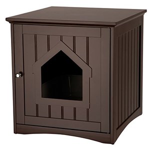 lot 7561 image: TRIXIE Litter Box Enclosure, Hidden Kitty Litter Box Cabinet, Furniture Style, Espresso-Brown