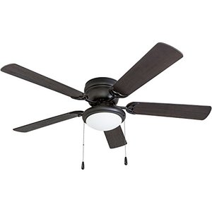lot 7566 image: Portage Bay 50251 Hugger 52 Matte Black West Hill Ceiling Fan with Bowl Light Kit