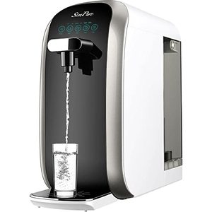 lot 7573 image: SimPure Y7P-BW UV Countertop Reverse Osmosis Water Filtration Purification System, 4 Stage RO Water Filter, Bottleless Water Dispenser, 4 1 Pure to Drain (No Installation Required)