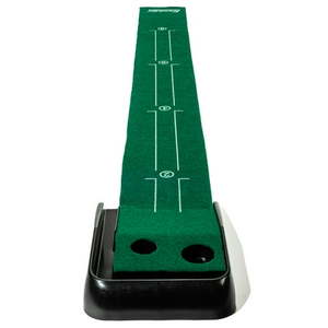 lot 7588 image: Franklin Sports Indoor Golf Putting Green Portable Authentic 9 Foot Mat with Auto Ball Return Golf Training Aid & Putting Practice Game Real Course Feel