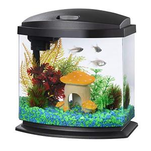 lot 7589 image: Aqueon LED MiniBow Small Aquarium Fish Tank Kit with SmartClean Technology, Black, 2.5 Gallon