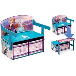 lot 7602 image: Delta Children Kids Convertible Activity Bench - Greenguard Gold Certified, Frozen II