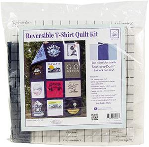 lot 7609 image: June Tailor Reversible T-Shirt Navy Sashing Quilt kit X-Large