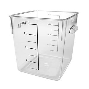 lot 7611 image: Rubbermaid Commercial Products Space Saving Food Storage Container, 8-Quart, Clear, -40 F to 121 F Temperature Range, Best use for Resturant KitchensLunch Rooms with Wet and Dry FoodMeatsPasta