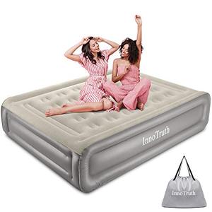 lot 8029 image: InnoTruth Raised Air Mattress with Built-in Pump , Elevated Inflatable Mattress with Carrying Bag for Home and Camping, Queen Size Blow Up Bed��Light Gray, Queen(80x60x18), (VC940)