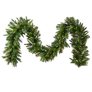 lot 8054 image: Vickerman 9 Cashmere Pine Artificial Christmas Garland, Warm White Dura-lit LED Lights - Faux Pine Christmas Garland - Seasonal Indoor Home Decor