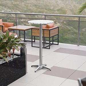lot 8071 image: Flash Furniture TLH-059B-GG Aluminum-Patio-Bar-Tables