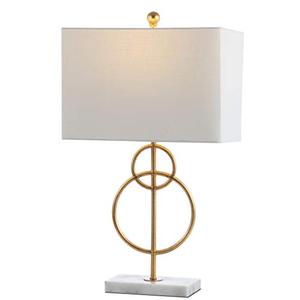 lot 8072 image: JONATHAN Y JYL1096A Haines 26 Modern Circle MarbleMetal LED Table Lamp Classic Glam Bedside Desk Nightstand Lamp for Bedroom Living Room Office College Bookcase LED Bulb Included, Gold LeafWhite