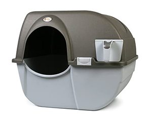 lot 8093 image: Omega Paw NRA15 Self Cleaning Litter Box Regular Size,Grey