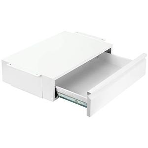 lot 8126 image: VIVO 18 inch Office Mounted Sliding Under Desk Pull-out Drawer, Storage Organizer for Sit Stand Workstation, White, DESK-AC03W