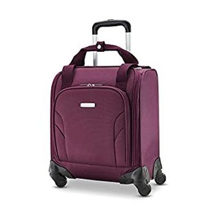 lot 8128 image: Samsonite Underseat Carry-On Spinner with USB Port, Purple, One Size (B07H8SWKPC)