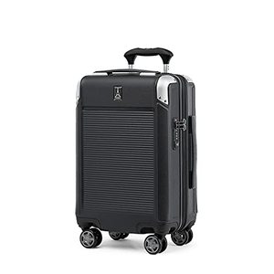 lot 8129 image: Travelpro Platinum Elite Hardside Expandable Spinner Wheel Luggage TSA Lock Hard Shell Polycarbonate Suitcase, Shadow Black, Compact Carry-On 20-Inch