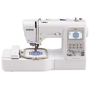 lot 8139 image: Brother SE600 Sewing and Embroidery Machine, 80 Designs, 103 Built-In Stitches, Computerized, 4 x 4 Hoop Area, 3.2 LCD Touchscreen Display, 7 Included Feet