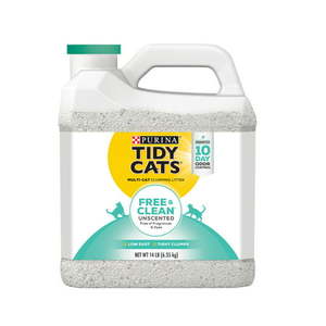 lot 8275 image: Purina Tidy Cats Clumping Cat Litter Free & Clean Unscented Multi Cat Litter 14 lb. Jug