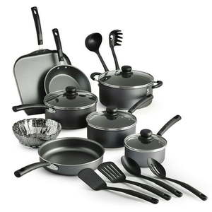 lot 8281 image: Tramontina Primaware 18 Piece Non-stick Cookware Set Steel Gray
