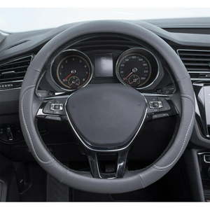 lot 8289 image: Auto Drive 1PC Steering Wheel Cover Country GrayWhite - Universal Fit for Car SUV Truck