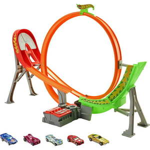 lot 8297 image: Hot Wheels Action Power Shift Motorized Raceway Track Set with 5 Cars Child 5Y