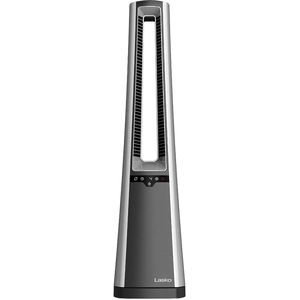 lot 8324 image: Lasko 4-Speed Oscillating Bladeless Tower Fan with Remote Control AC615 Gray