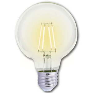 lot 8203 image: 2-Pack  6 Bulbs Great Value LED Deco G25 Bulb Shape Clear Glass Soft White 4.5W(60W Eqv) E26 Base 3 Pack