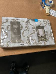 lot 1401 image: Set of 2 ROYAL VELVET LILLIAN EMBROIDERY Rod-Pocket Panel 50 in x 95 in Machine washable