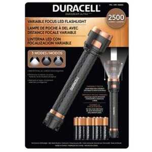 lot 1421 image: Duracell 2500 Lumens Variable Focus LED Flashlight wAA Batteries