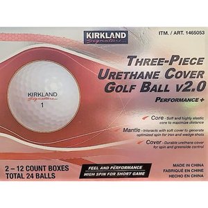 lot 1431 image: 24-Pack Kirkland Urethane Cover Golf Balls V2.0 Performance