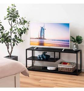 lot 1451 image: 65 IN. TV, Media Stand with Storage Shelves,