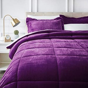 lot 5440 image: Basics Micromink Sherpa Comforter Set, 3-Piece King