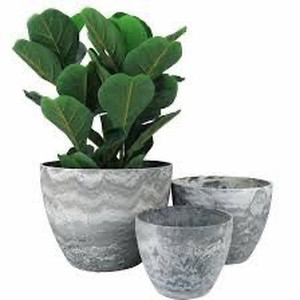 lot 5448 image: 2 Large Marble Planters